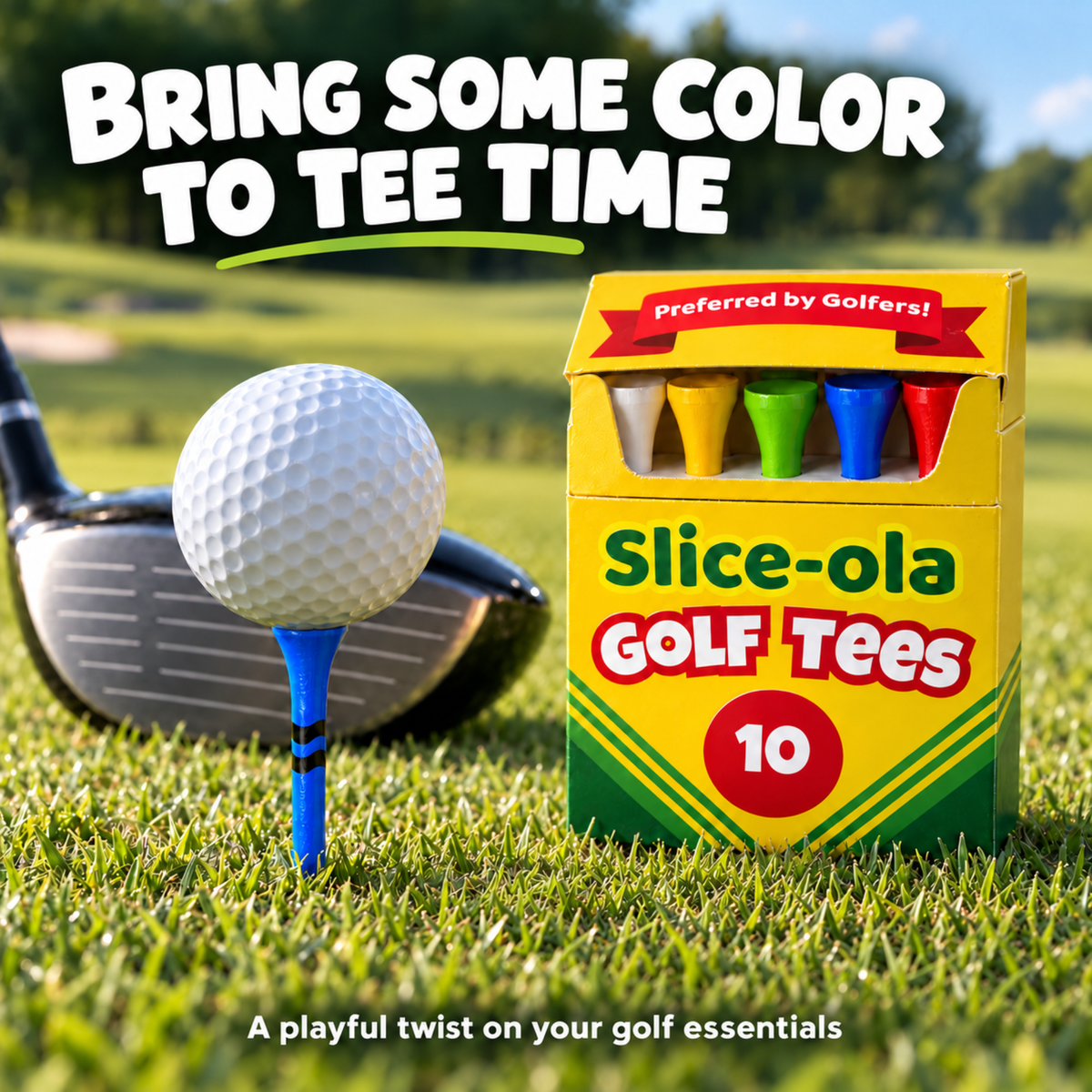 Slice-ola funny golf tees in parody packaging, photo 6