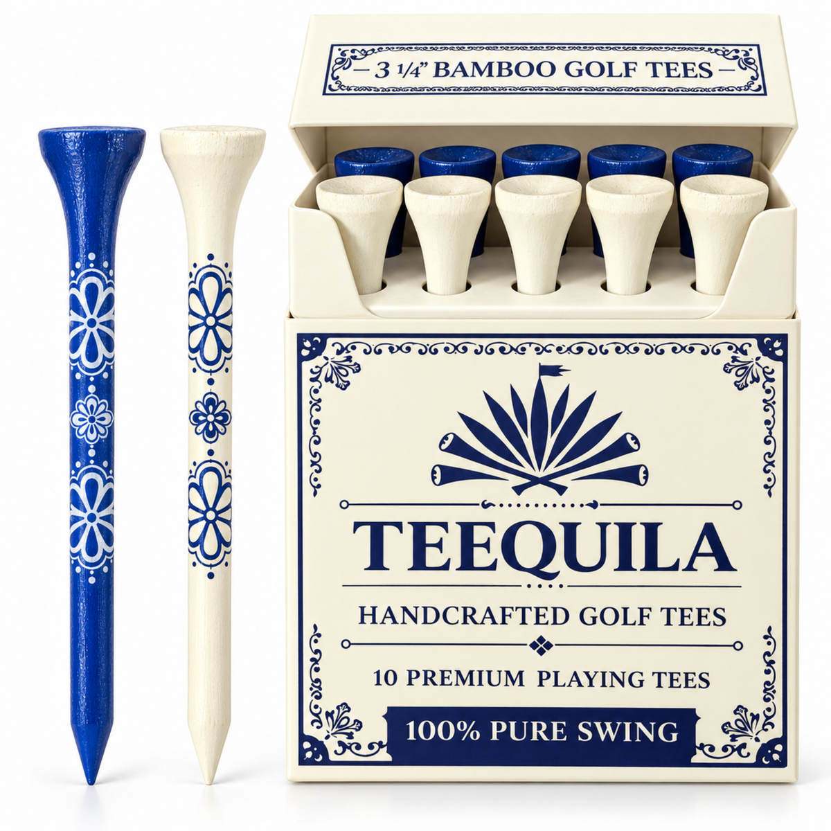 Teequila funny golf tees in parody packaging