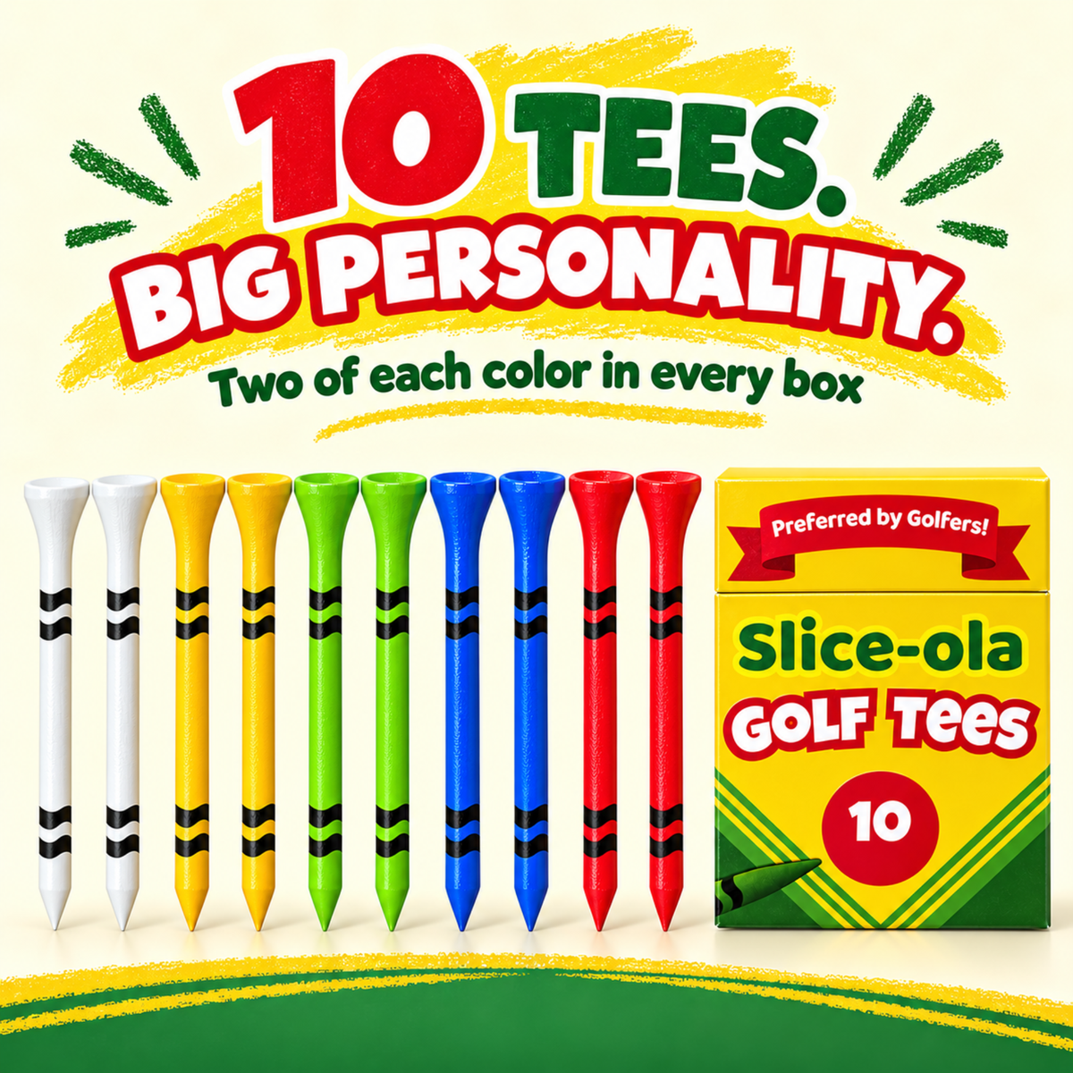 Slice-ola funny golf tees in parody packaging, photo 3