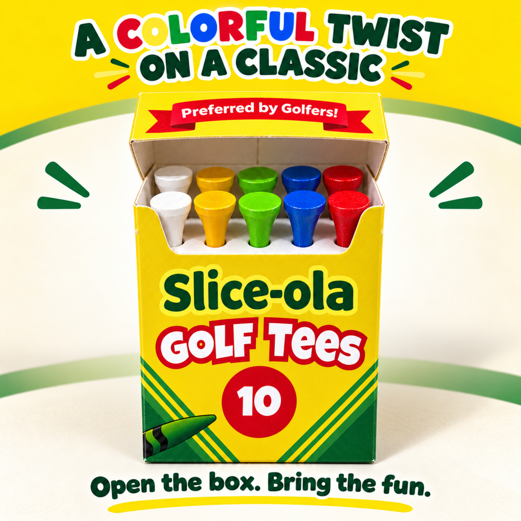 Slice-ola funny golf tees in parody packaging, photo 5